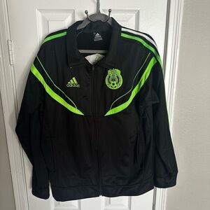 Adidas Black and Green Jacket